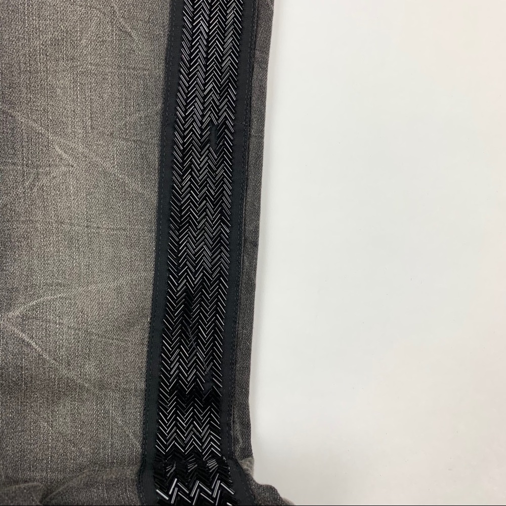 Free People Black Distressed Beaded Jeans Sz 26 - Picture 9 of 14